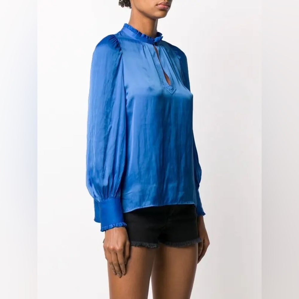 Zadig & Voltaire Titu Satin Blouse in Blue